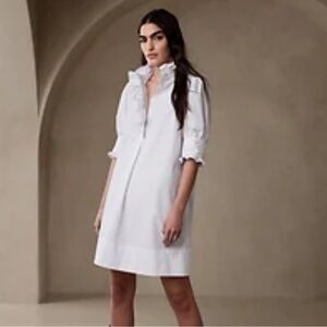 Mari Poplin Ruffle Mini Dress